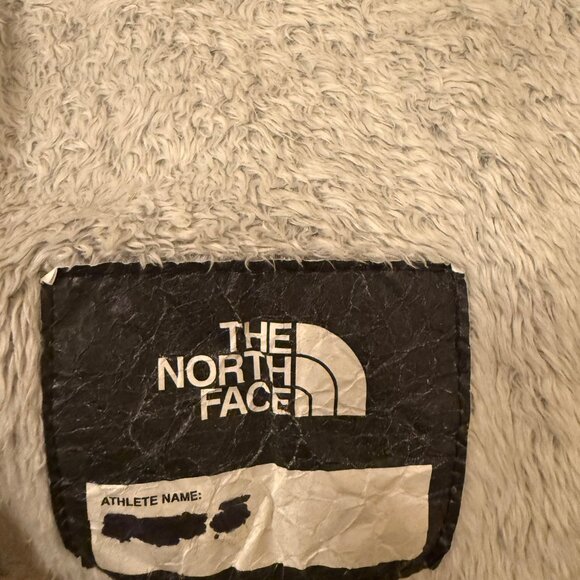 The North Face Girls Fleece Puffer Jacket Hooded White Gray - Picture 8 of 8